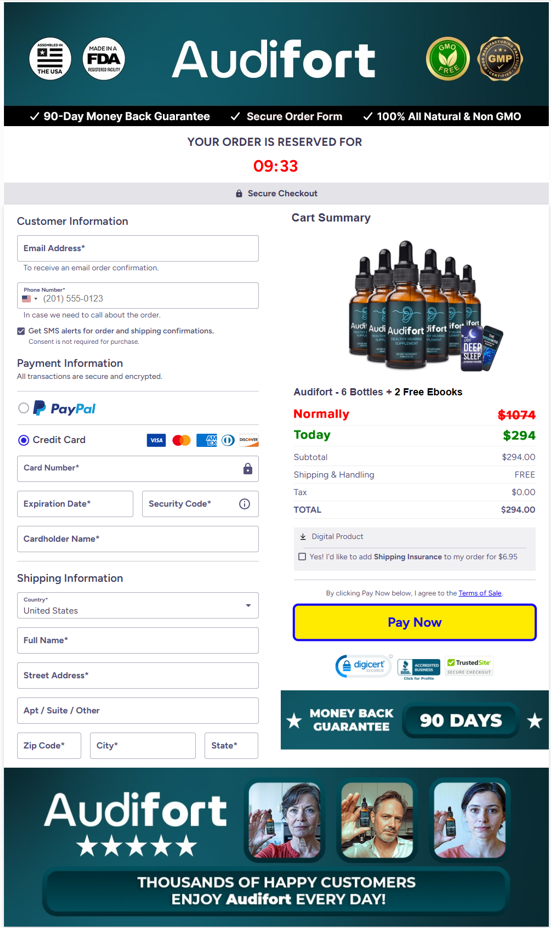 Audifort Checkout Page